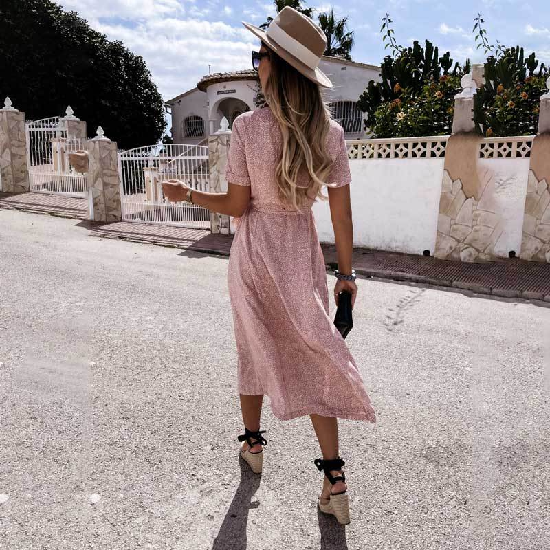 Robe midi utilitaire à boutons pour femmes Chic und Stil