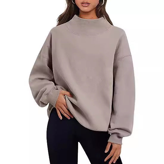Pull-over décontracté pour dames avec col haut et manches larges Chic und Stil