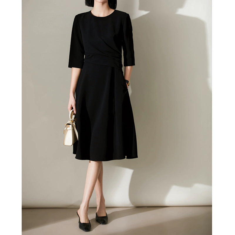Robe midi élégante à torsion avant pour femme Chic und Stil