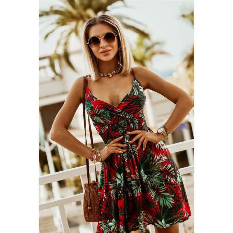 Robe portefeuille A-ligne à imprimé tropical Chic und Stil