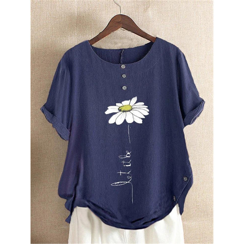 T-shirt brodé de loisirs pour femmes Chic und Stil