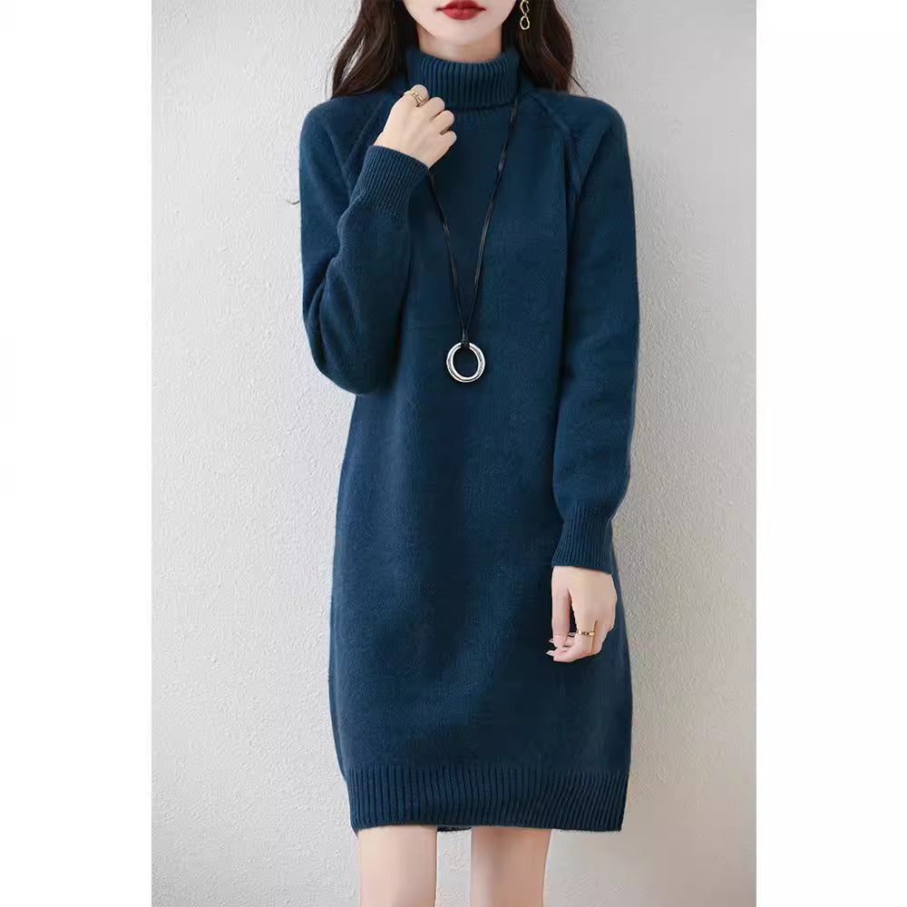 Robe en tricot pour dames avec col monté et matériau doux Chic und Stil