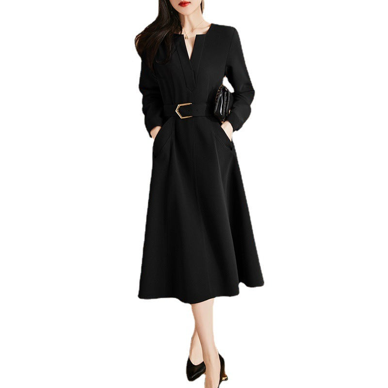 Robe enveloppante à manches longues élégante pour femmes avec ceinture Chic und Stil
