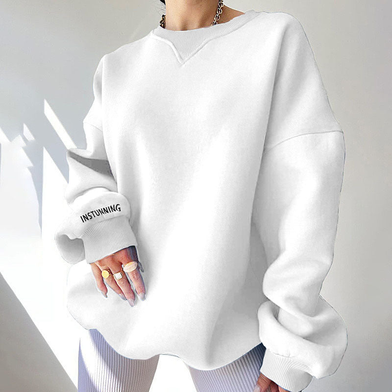 Sweatshirt décontracté pour femmes oversized avec des manches raglan et des coutures détaillées spéciales Chic und Stil