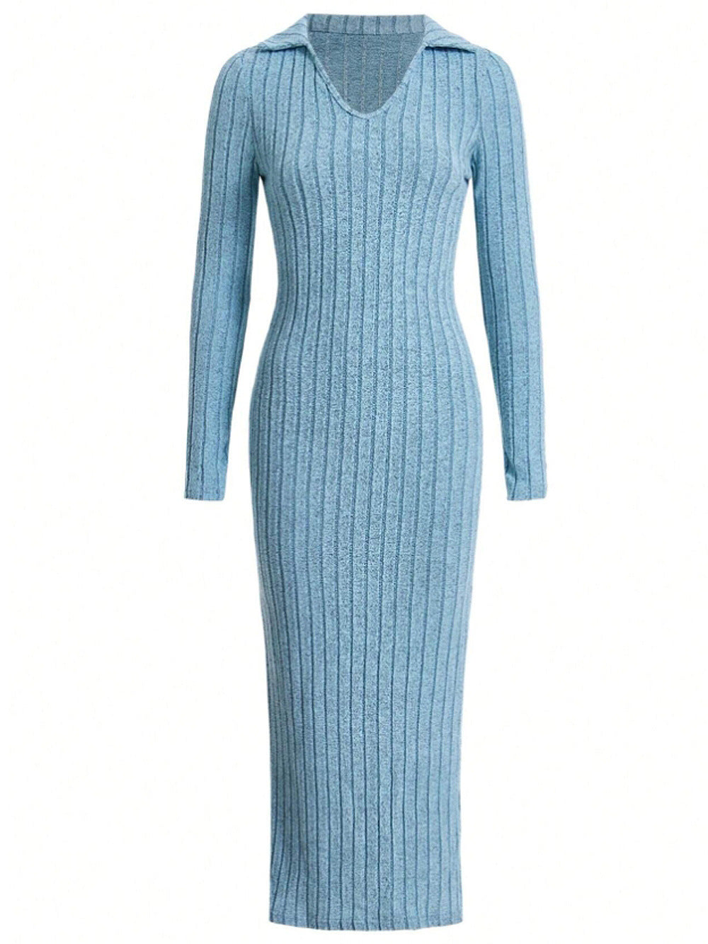 Robe en tricot pour femmes avec décolleté en V profond et fente latérale Chic und Stil