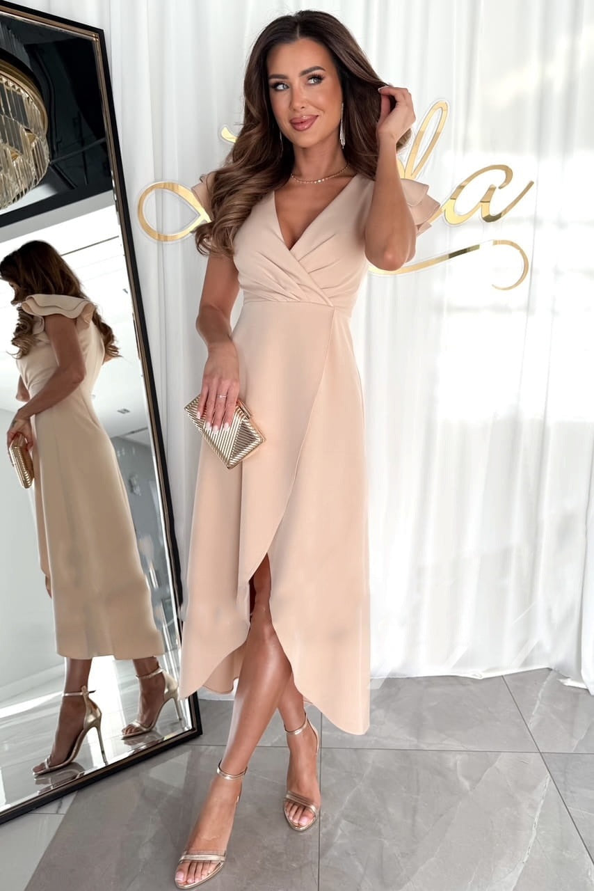 Robe midi enveloppante élégante pour femmes Chic und Stil