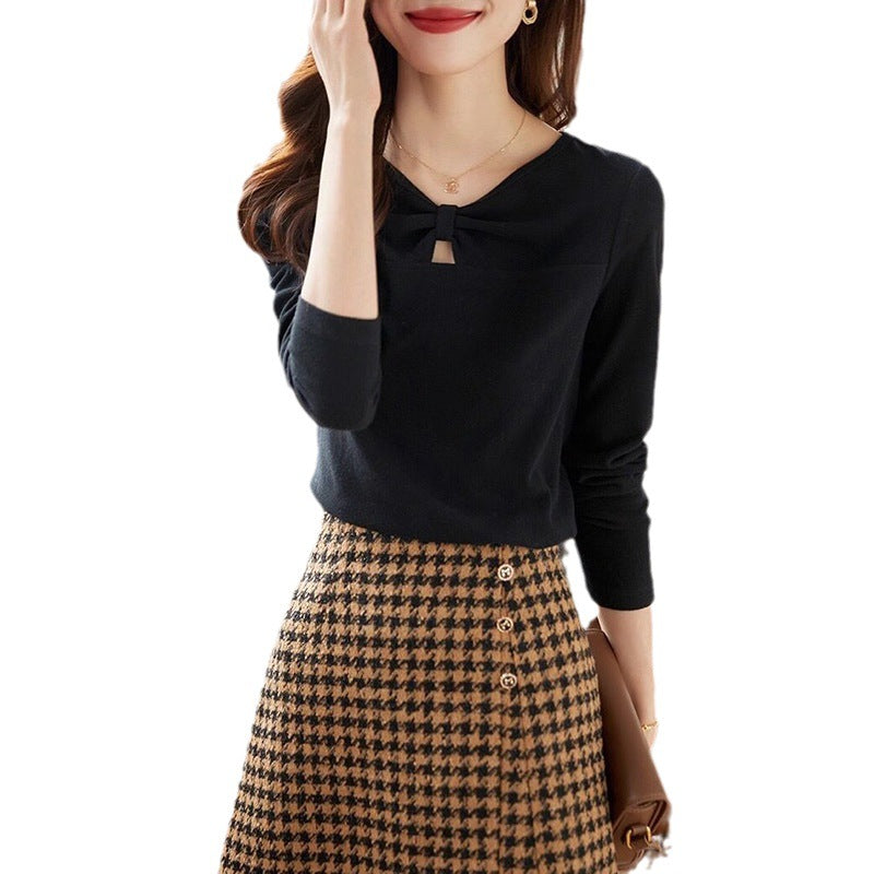 Haut à col nœud élégant pour femmes Chic und Stil