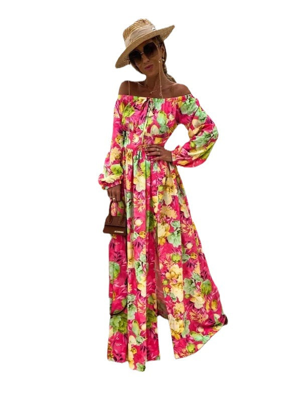 Chic and stylish off shoulder floral maxi dress for women