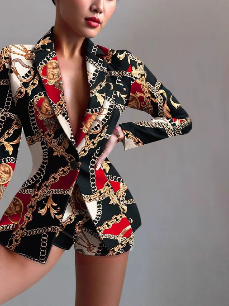 Veste pour femmes ensemble dynamique avec shorts et jeu de couleurs moderne Chic und Stil