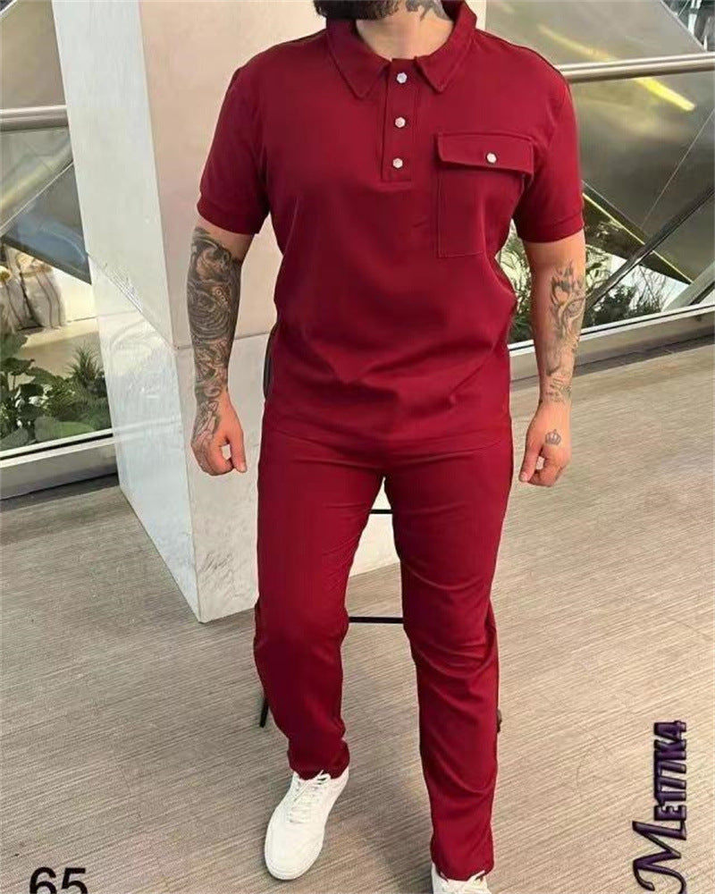 Stylish polo and pants set for men Chic und Stil