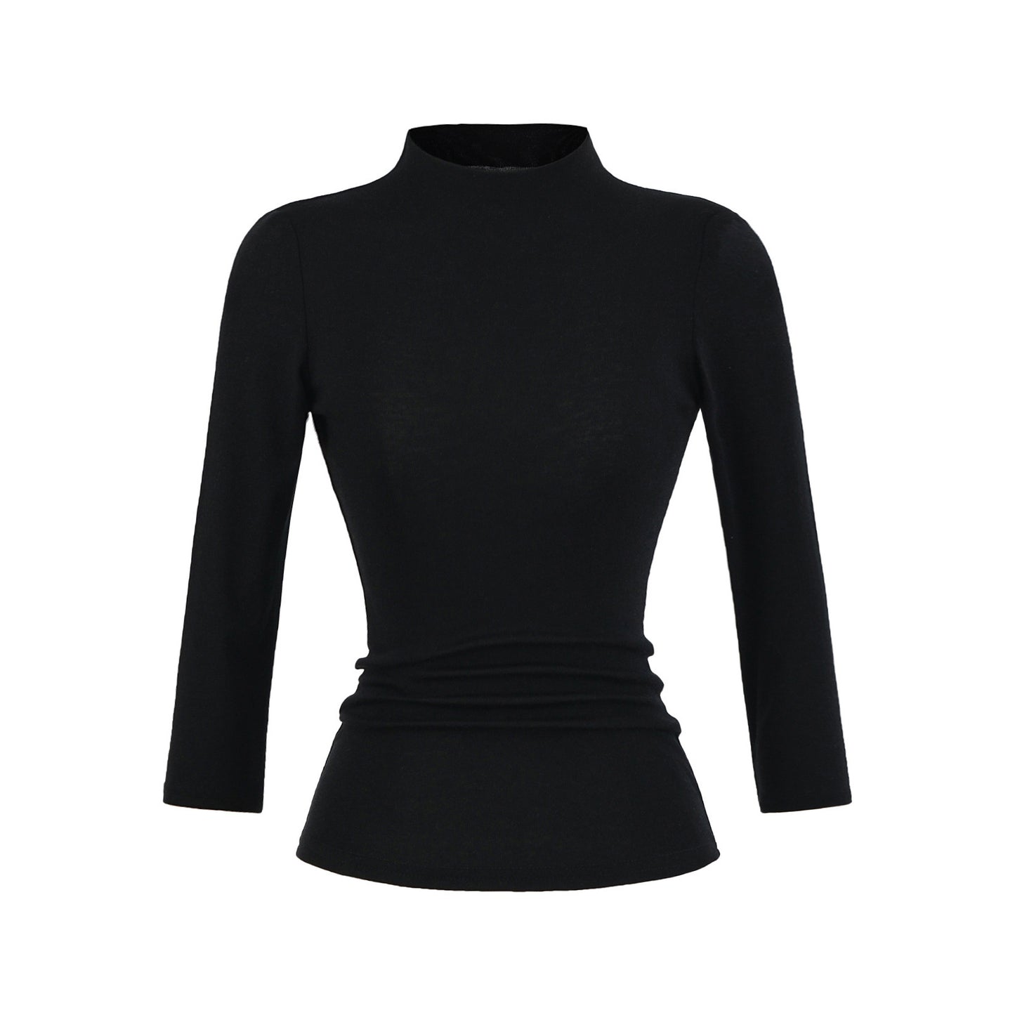 Chemise à manches longues pour femmes avec col montant et détails froncés Chic und Stil