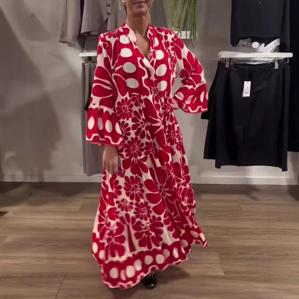 Robe maxi femme avec motif floral et coupe ample Chic und Stil