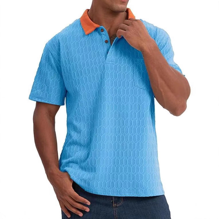 Polo de loisirs structuré pour homme avec col contrasté Chic und Stil