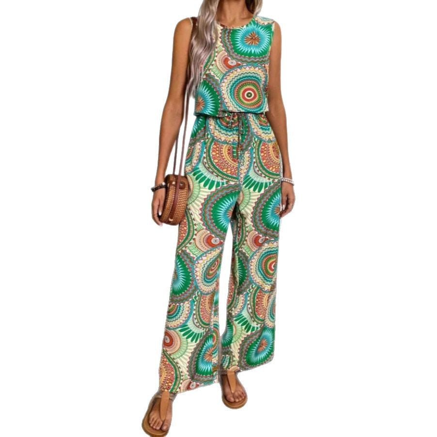 Combinaison bohème à jambes larges pour dames Chic und Stil