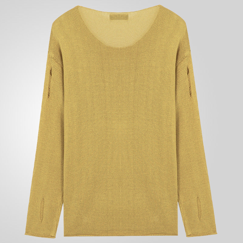 Homme Pull ras du cou stylé avec des détails effilochés Chic und Stil