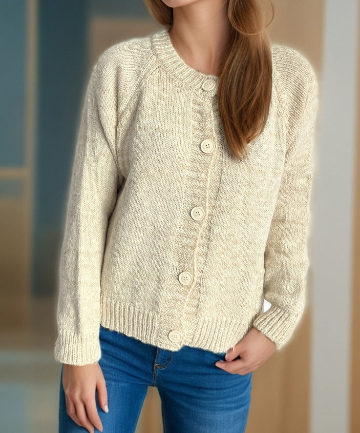Cardigan tricot décontracté pour femmes avec grands détails de boutons et matériau doux Chic und Stil