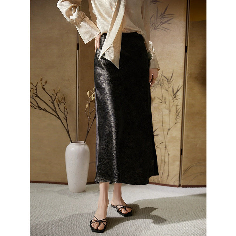 Jupe maxi satin élégante pour femmes Chic und Stil