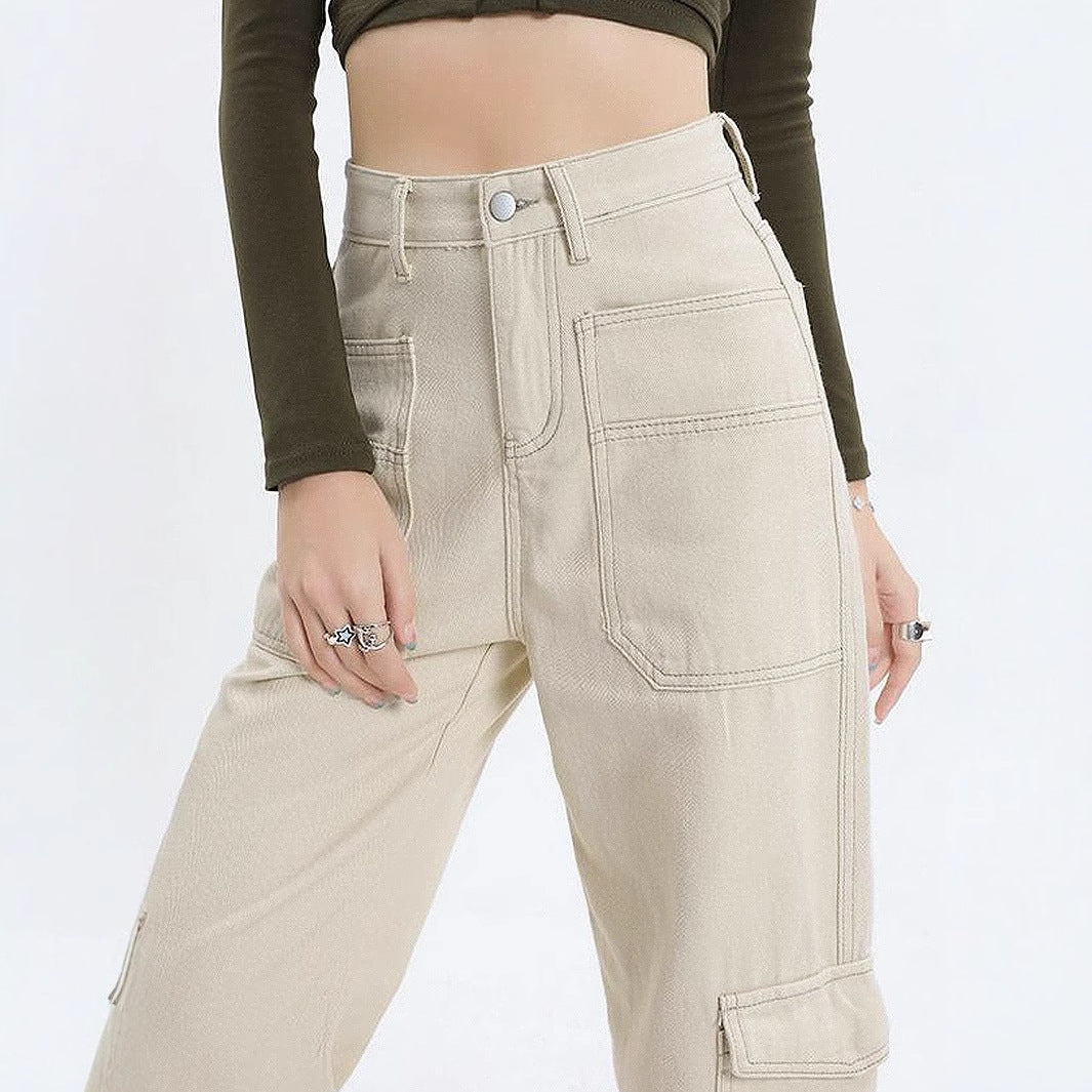 Jeans cargo pour femmes à jambes larges avec poches latérales pratiques Chic und Stil