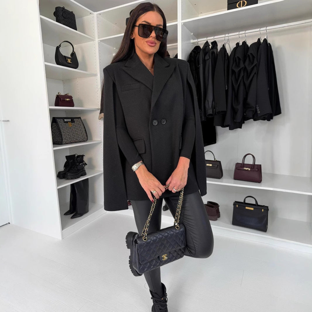 Blazer Cape à double bouton pour femmes Chic und Stil
