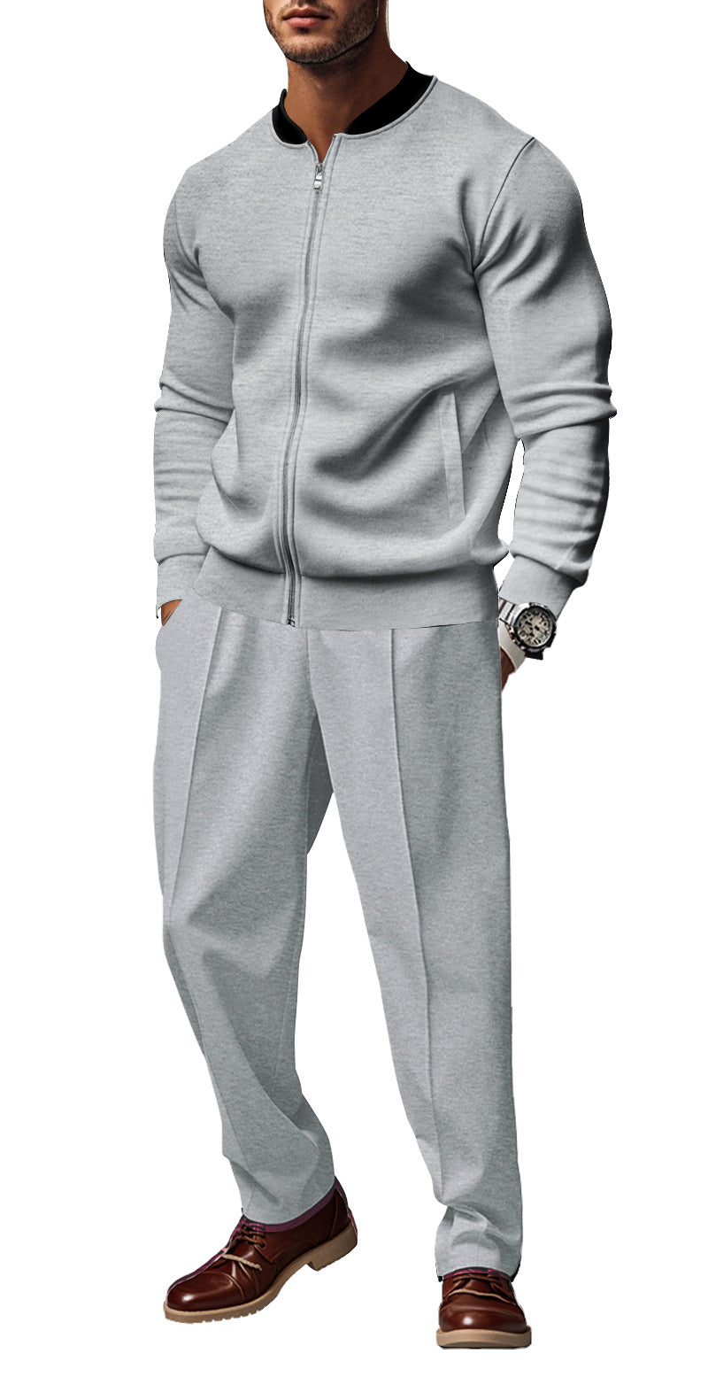 Veste à capuche sportive pour hommes avec fermeture éclair et pantalon d'entraînement assorti Chic und Stil