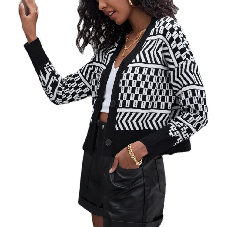 Dames gilet à la mode avec design géométrique Chic und Stil