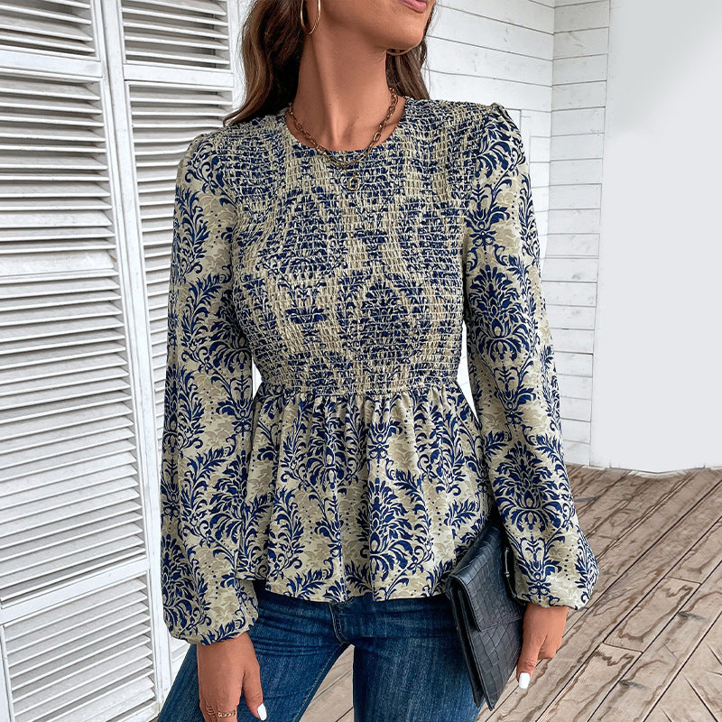 Chemise élégante pour femmes avec des manches volumineuses et un motif floral Chic und Stil