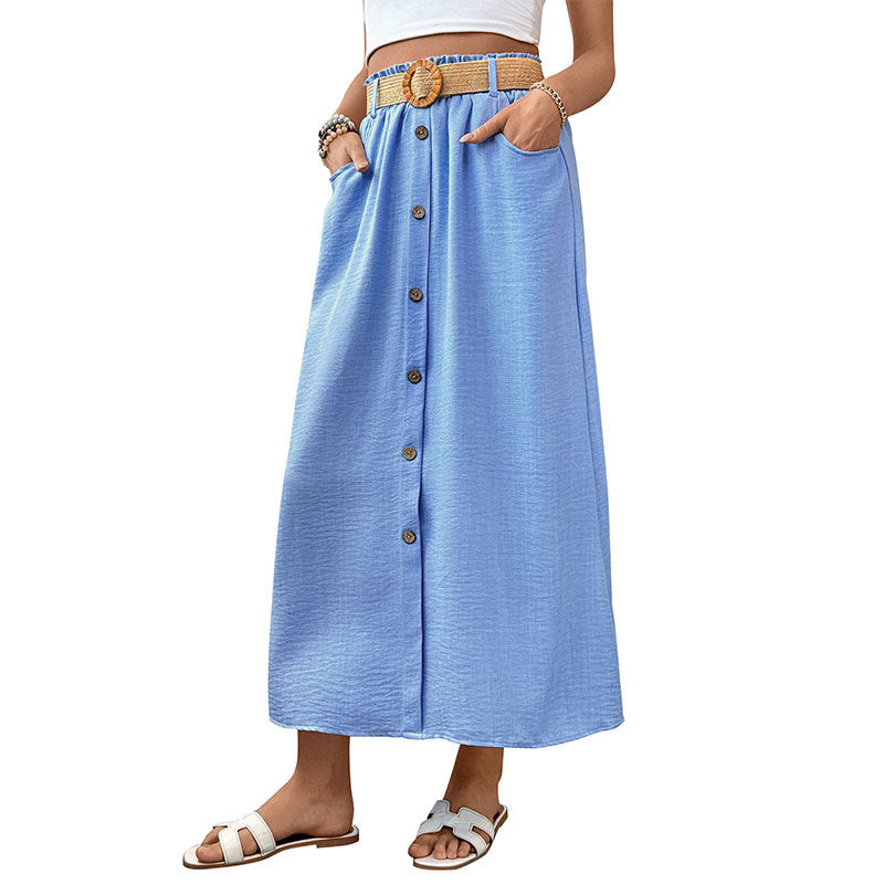 Jupe maxi à boutonnière pour femmes avec poches fonctionnelles Chic und Stil