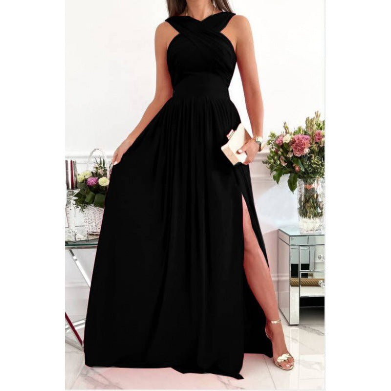 Femmes Robe maxi élégante avec détails drapés Chic und Stil