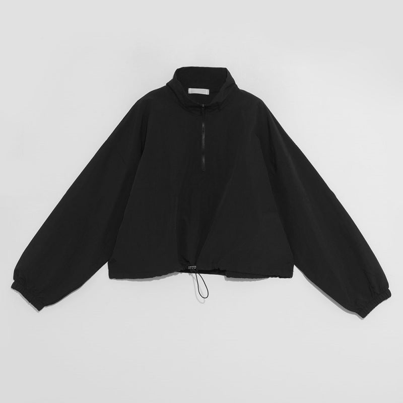 Veste de transition décontractée pour femmes avec col haut et cordon réglable Chic & Stil