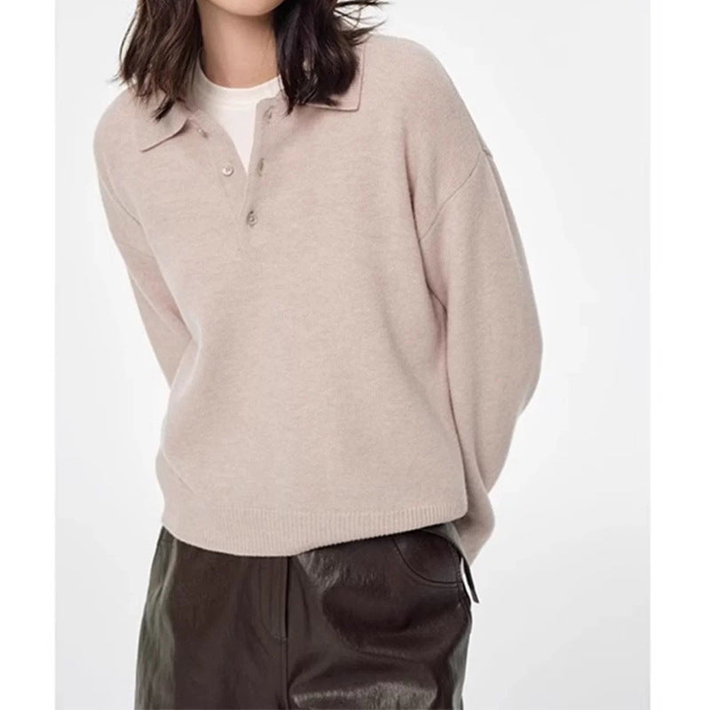 Pull en tricot polo classique pour femmes Chic und Stil