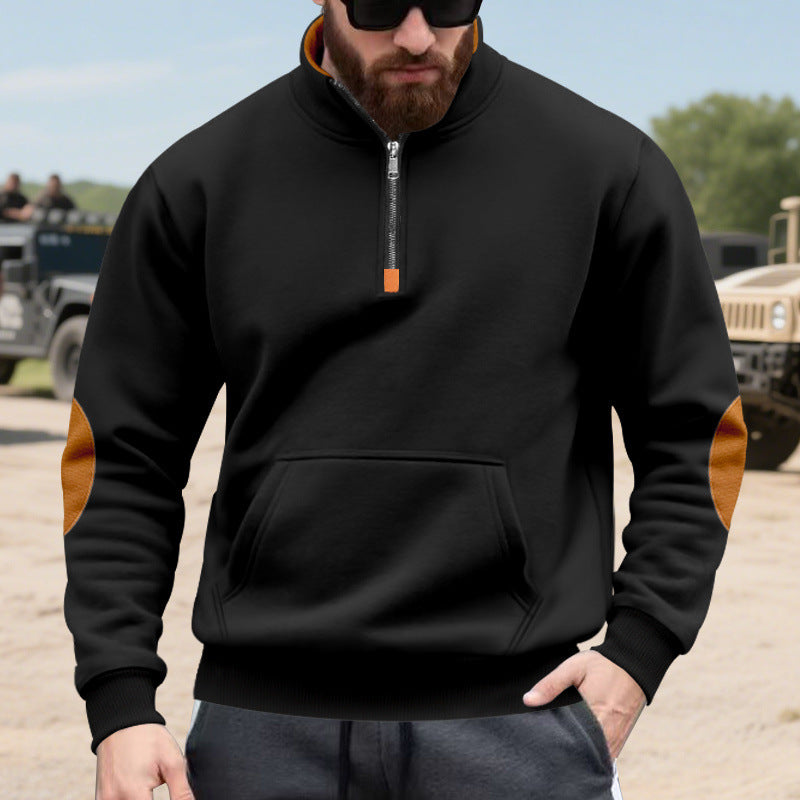 sporty pull for men with half-zip and practical kangaroo pocket Chic und Stil