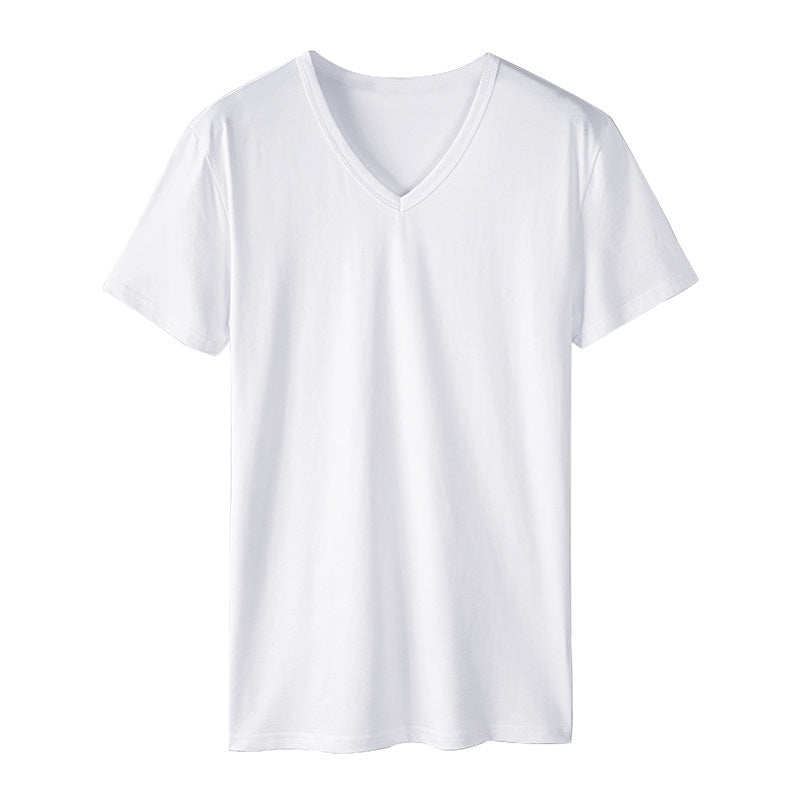 T-shirt femme à col en V en mélange de coton de haute qualité Chic und Stil