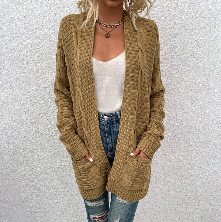 Cardigan en tricot pour femmes avec poches et surface texturée Chic und Stil