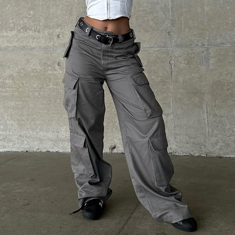 Pantalon cargo pour femmes à coupe large et poches fonctionnelles Chic und Stil