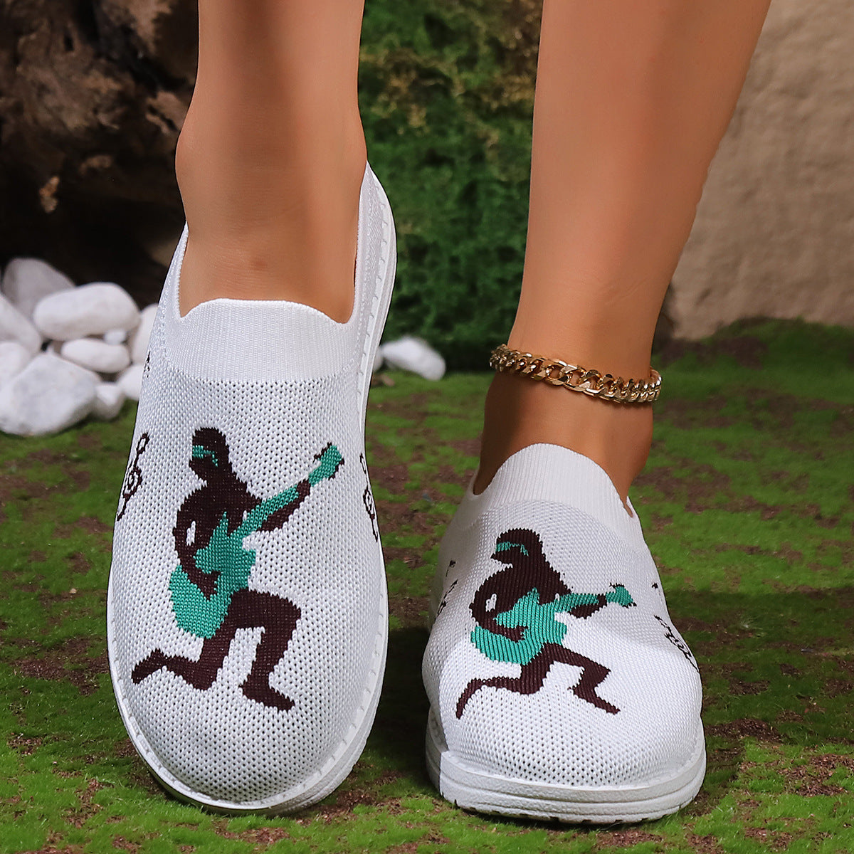 Baskets Slip-On respirantes pour femmes avec dessus élastique Chic und Stil
