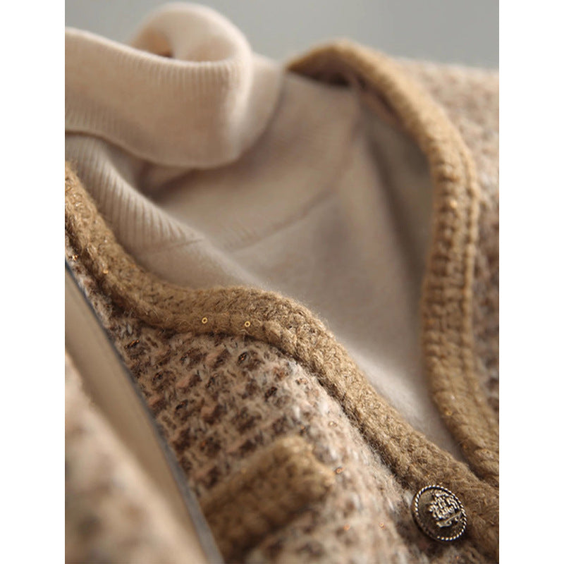 Veste cardigan tricotée texturée pour femmes Chic und Stil