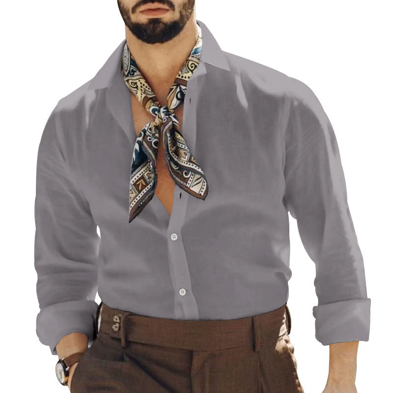 Chemise classique pour hommes à manches longues avec col tendance et élégante patte de boutonnage Chic und Stil