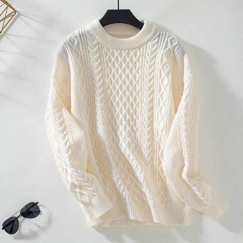Pull-over en maille épaisse pour femmes avec un motif de torsades raffiné et un col rond Chic und Stil