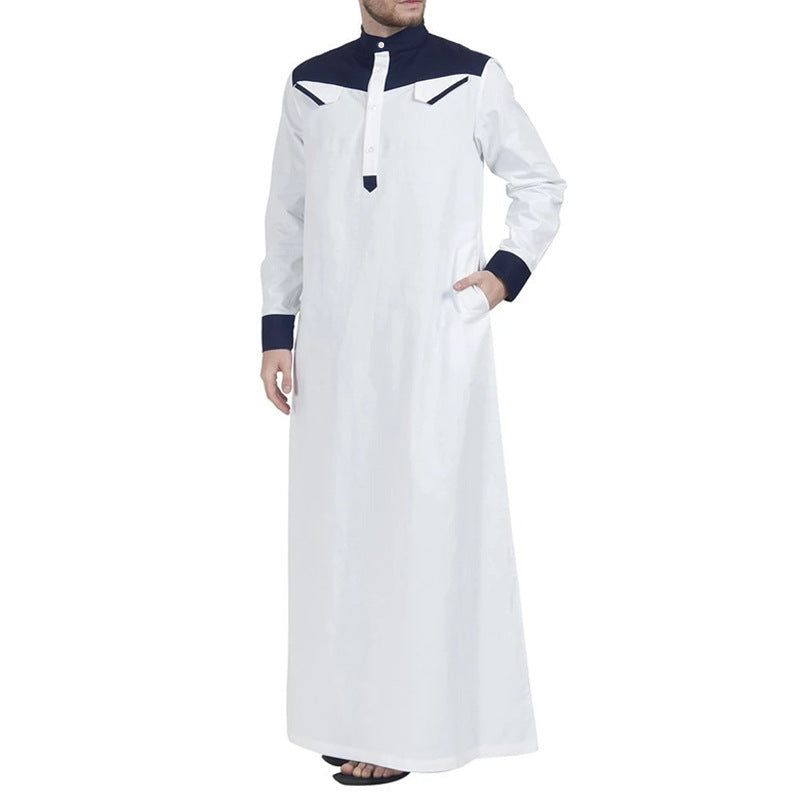 Hommes robe longue traditionnelle avec col moderne et poches pratiques Chic und Stil