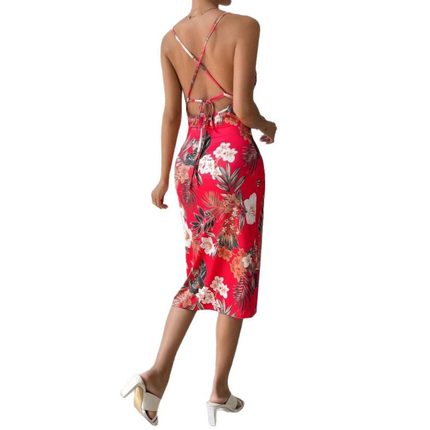 Robe midi bodycon fleurs Chic und Stil pour femmes