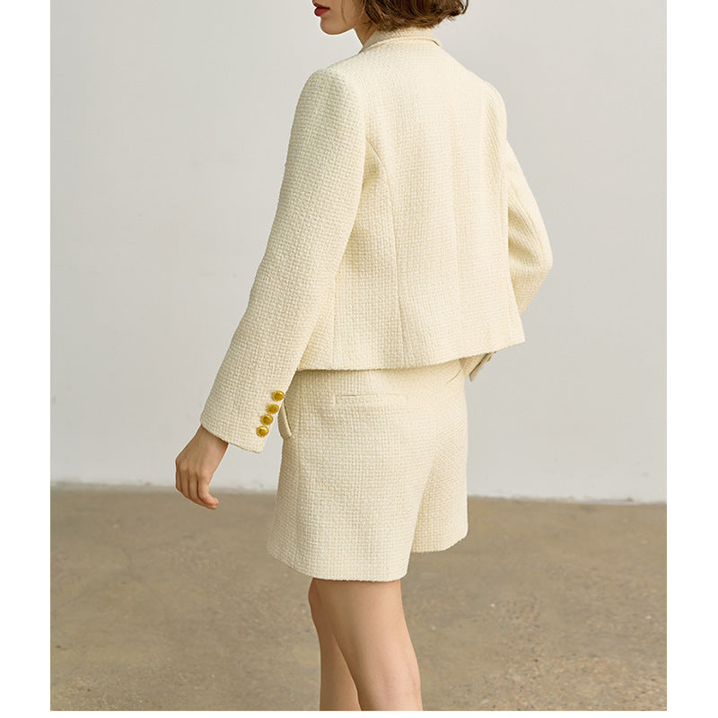 Veste texturée pour femmes et ensemble de mini-jupe Chic und Stil