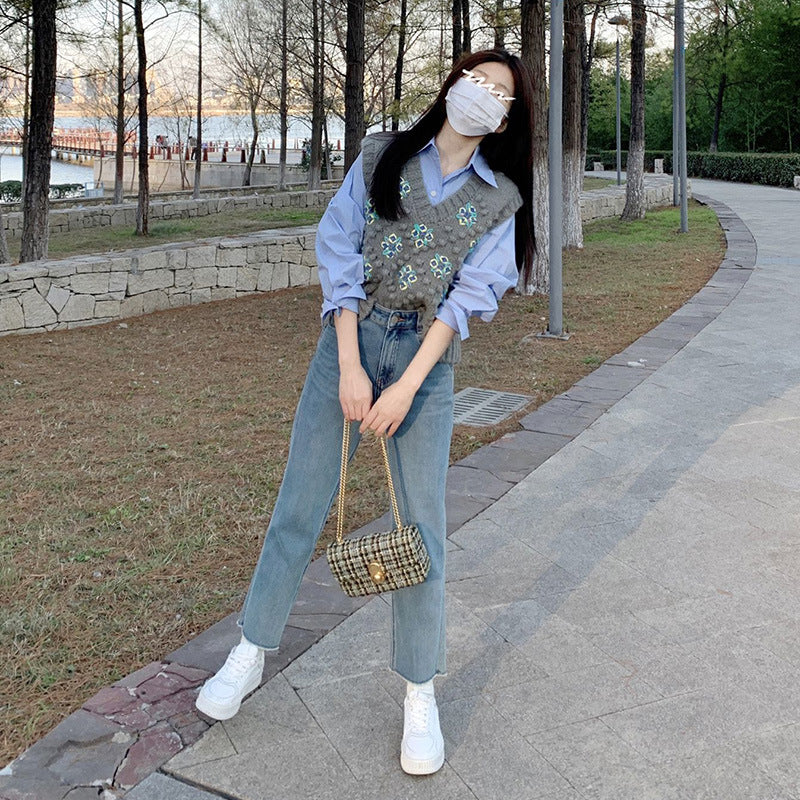 Pull en tricot pour femmes avec design floral Chic und Stil