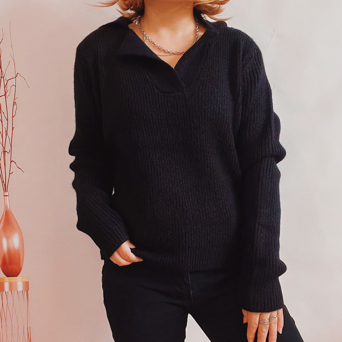 Pull décontracté pour femmes avec un design en rib moderne Chic und Stil