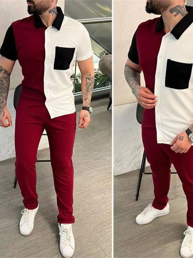 Homme tenue décontractée colorblock Chic und Stil