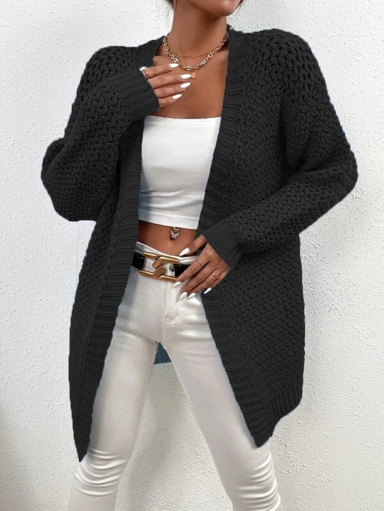 Cardigan for women with a breathable hole pattern and a casual chic design