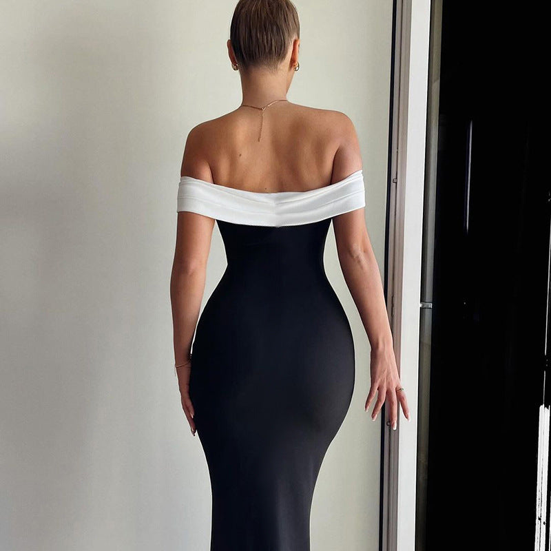 Robe maxi bodycon élégante off-shoulder Chic und Stil pour femmes
