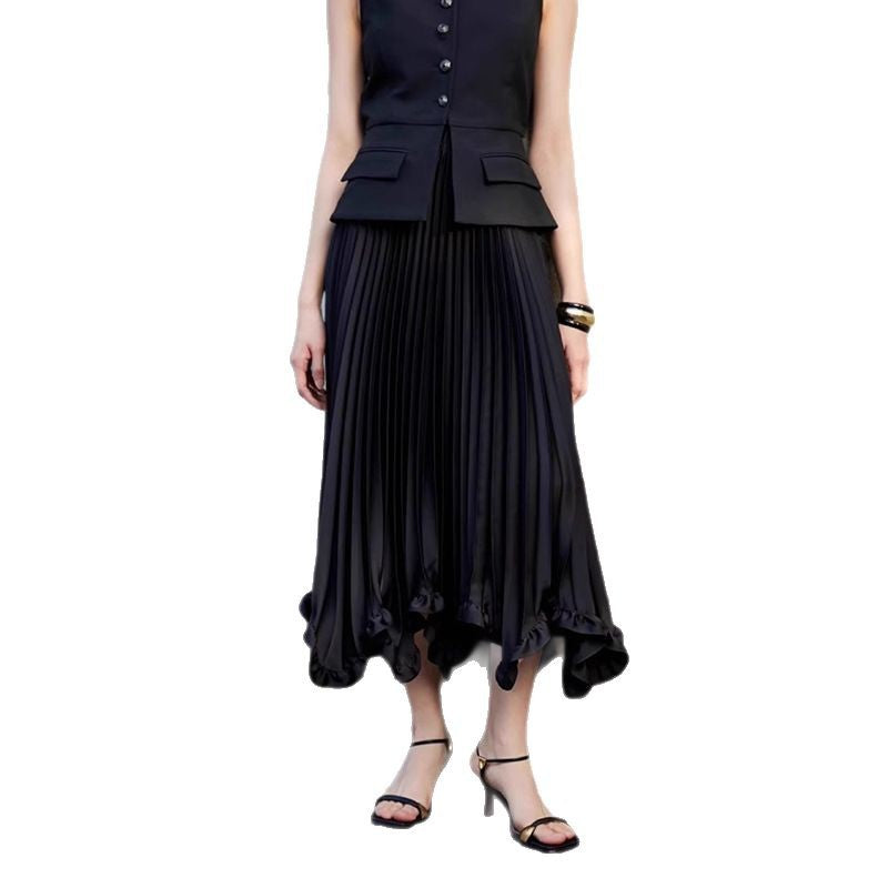 Jupe maxi plissée fluide Chic und Stil pour femme