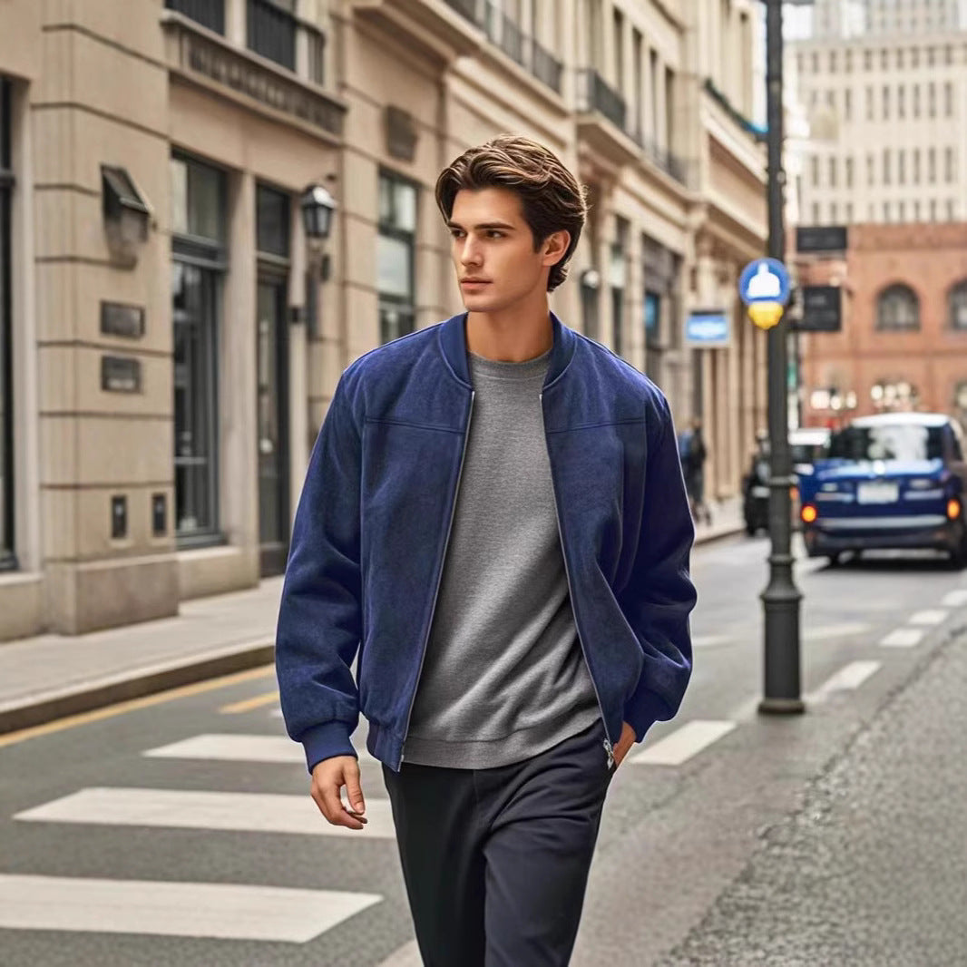 Veste bomber décontractée pour hommes avec col haut et poches pratiques Chic und Stil
