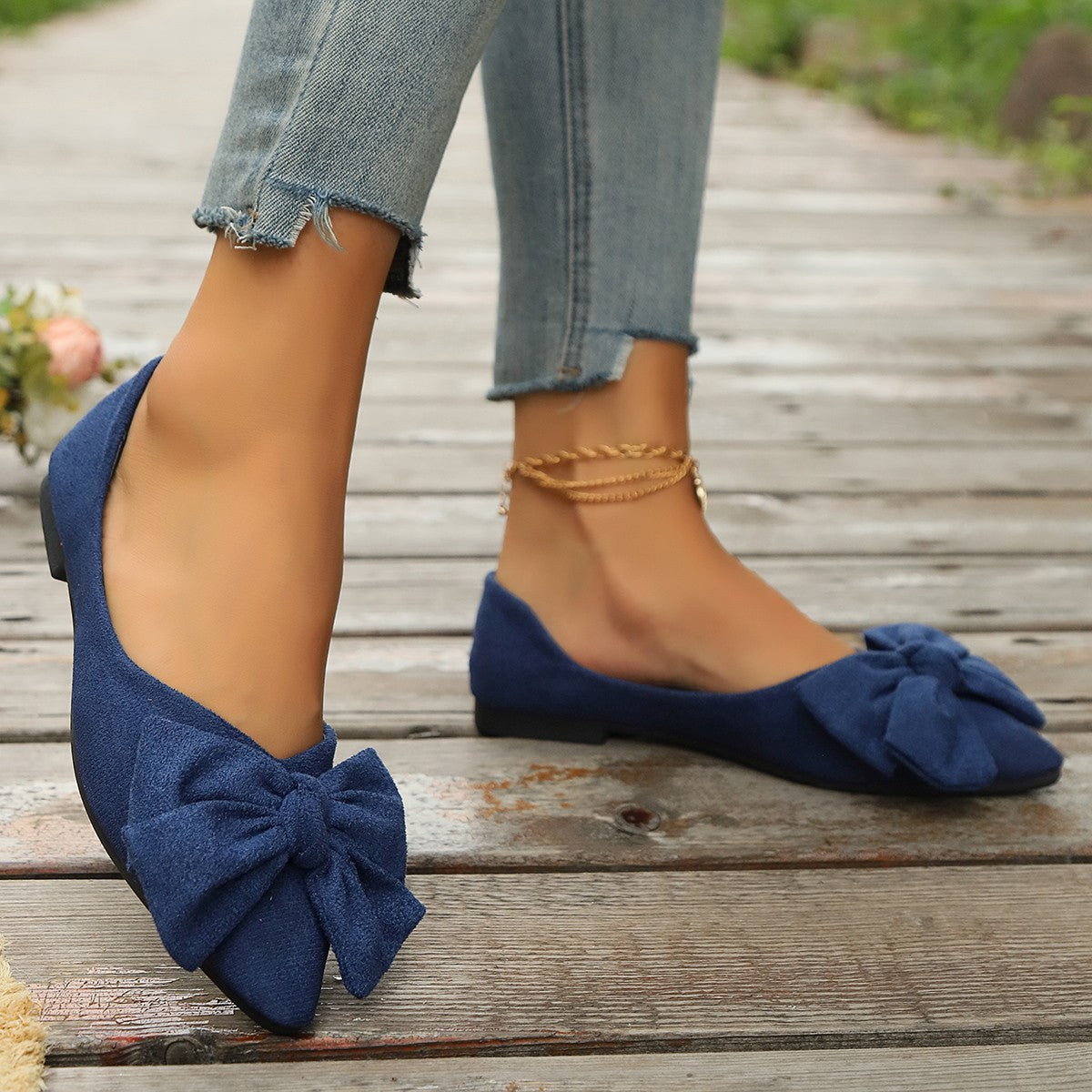 Ballerines femme avec décoration de nœud élégante et doublure intérieure douce Chic und Stil