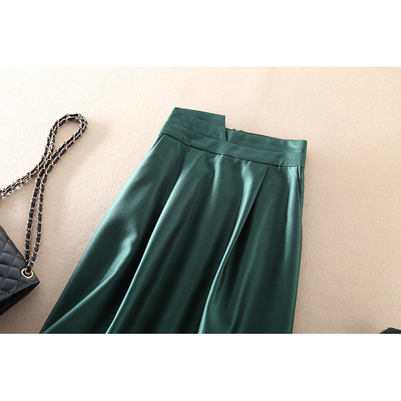 Jupe maxi plissée pour femmes avec taille haute Chic und Stil